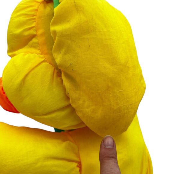 Tb Trading Co Plush Nylon Bunny Rabbit Carrot Feet Yellow Green Vintage 13” Sit - Picture 7 of 10